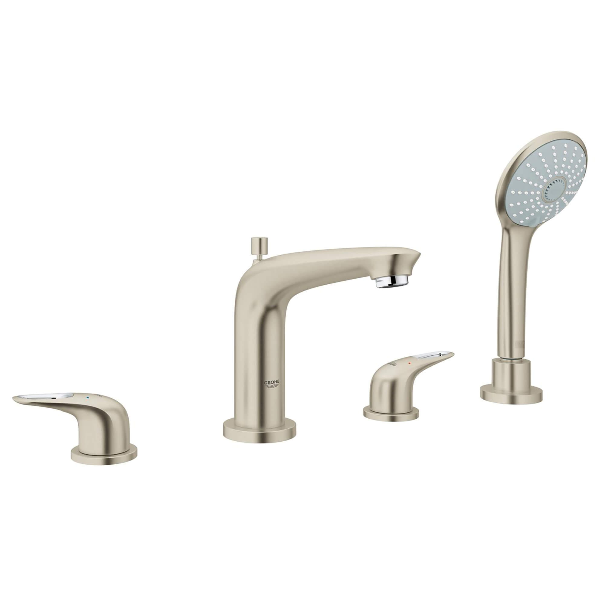 Eurostyle Roman Tub Filler With 25 GPM Personal Hand Shower GROHE BRUSHED NICKEL